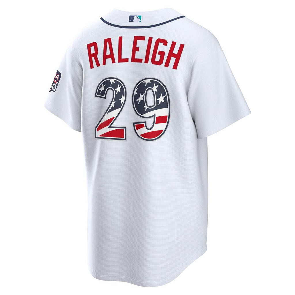 Seattle Mariners Cal Raleigh USA 250 Fourth of July Home Stadium Jersey (White)