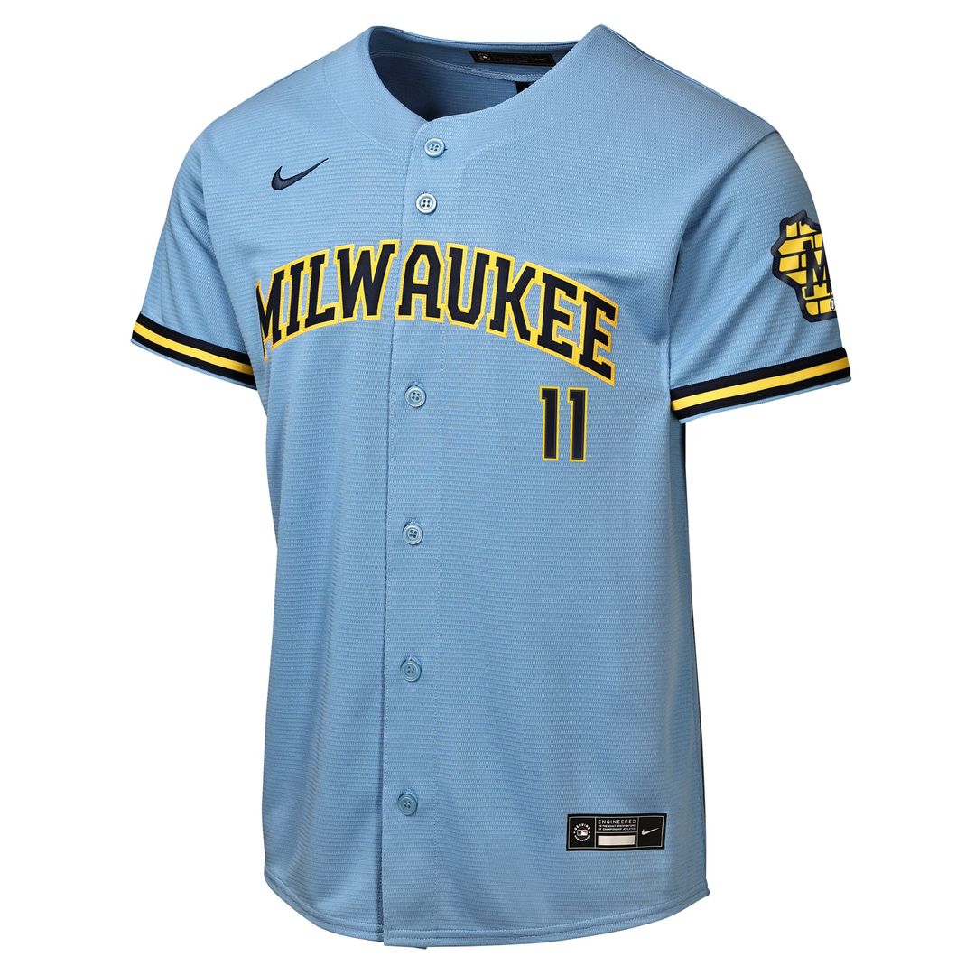 Milwaukee Brewers Jackson Chourio Youth Home Stadium Jersey (Cream)