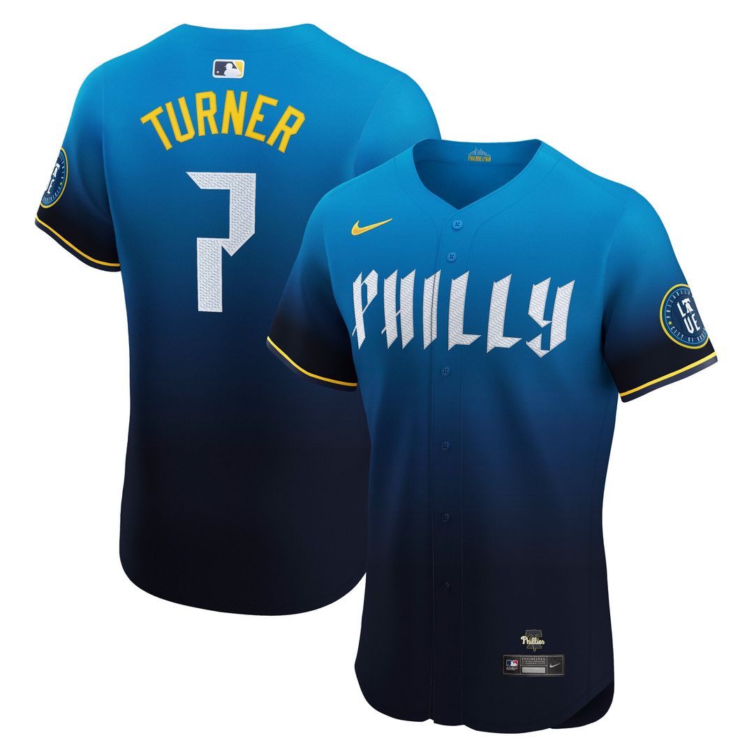 Philadelphia Phillies Trea Turner City Connect Elite Jersey (Navy)