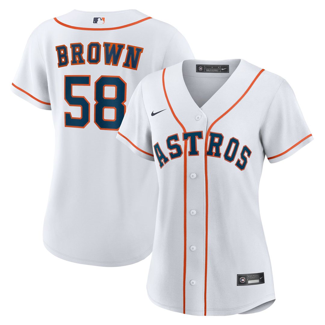 Houston Astros Hunter Brown Women's Home Replica Jersey (White)
