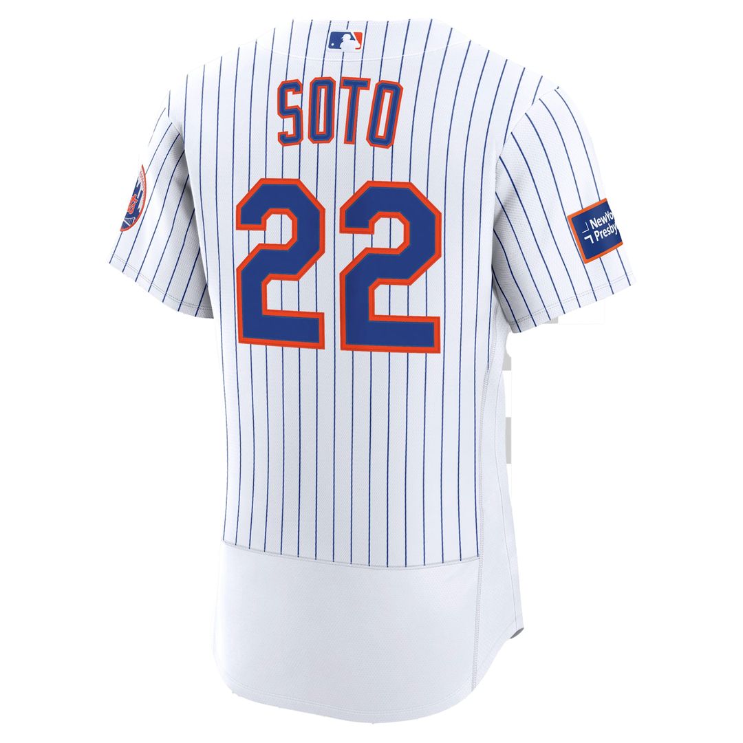 New York Mets Juan Soto Home Authentic Sponsor Patch Jersey (White)