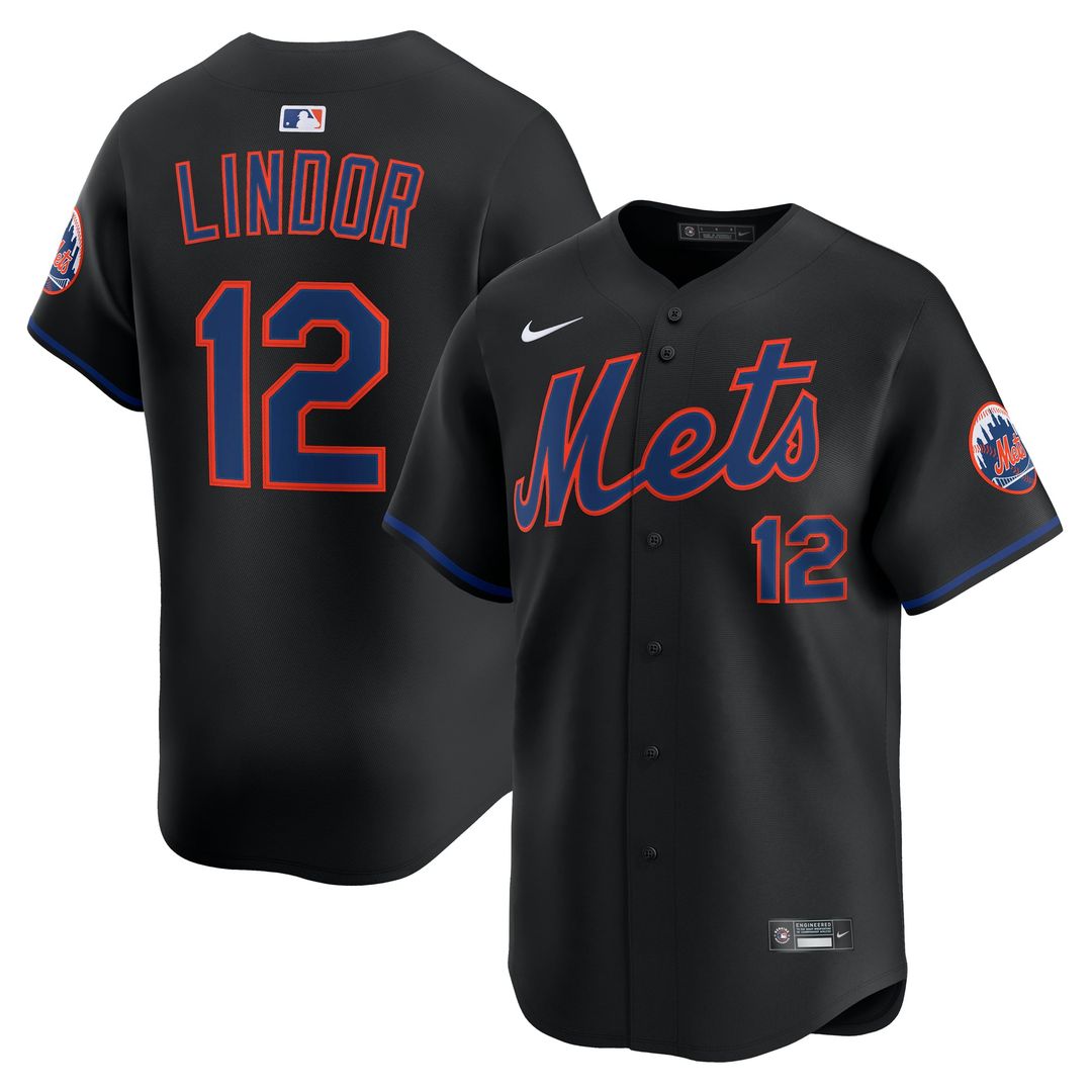 New York Mets Francisco Lindor Alternate Limited Jersey (Black)