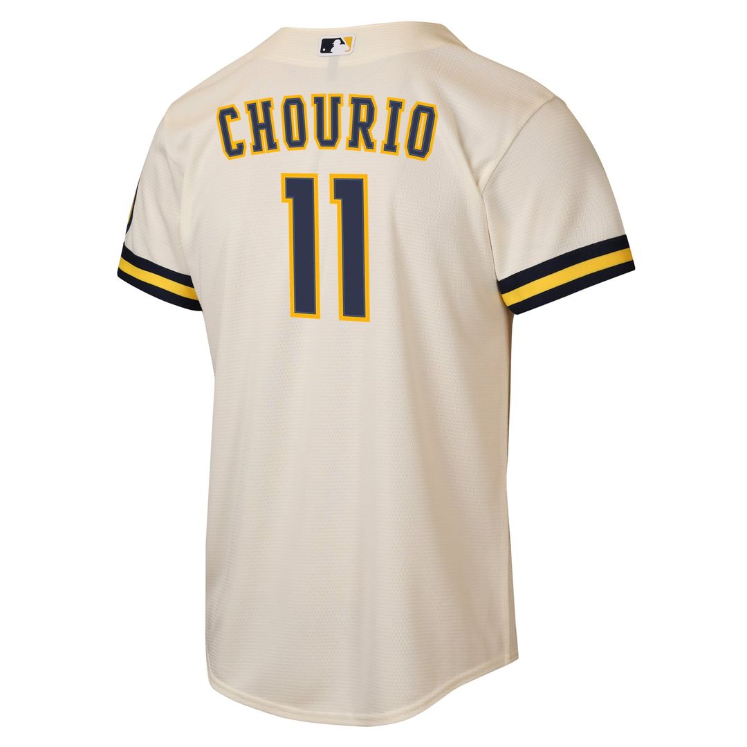 Milwaukee Brewers Jackson Chourio Youth Home Stadium Jersey (Cream)