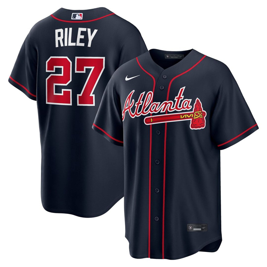 Atlanta Braves Austin Riley Alternate Replica Jersey (Navy)