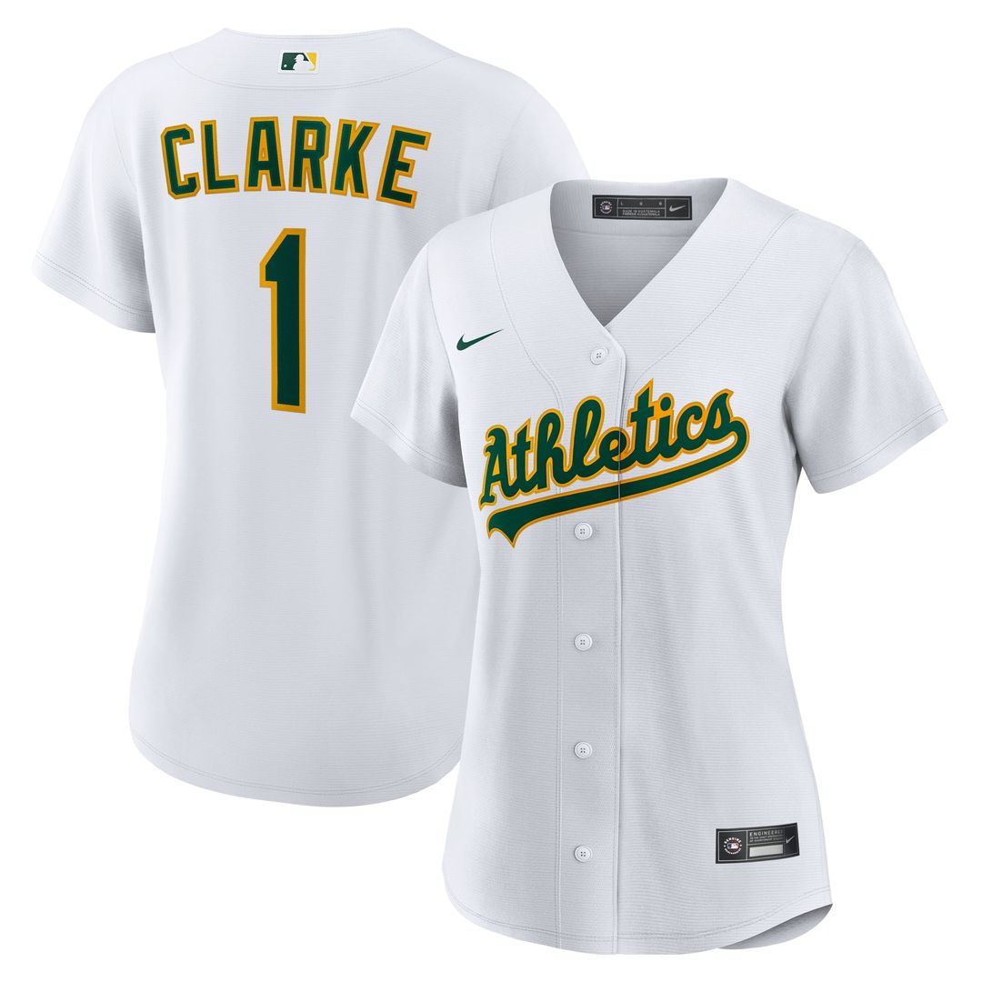 Athletics Denzel Clarke Women's Home Replica Jersey (White)
