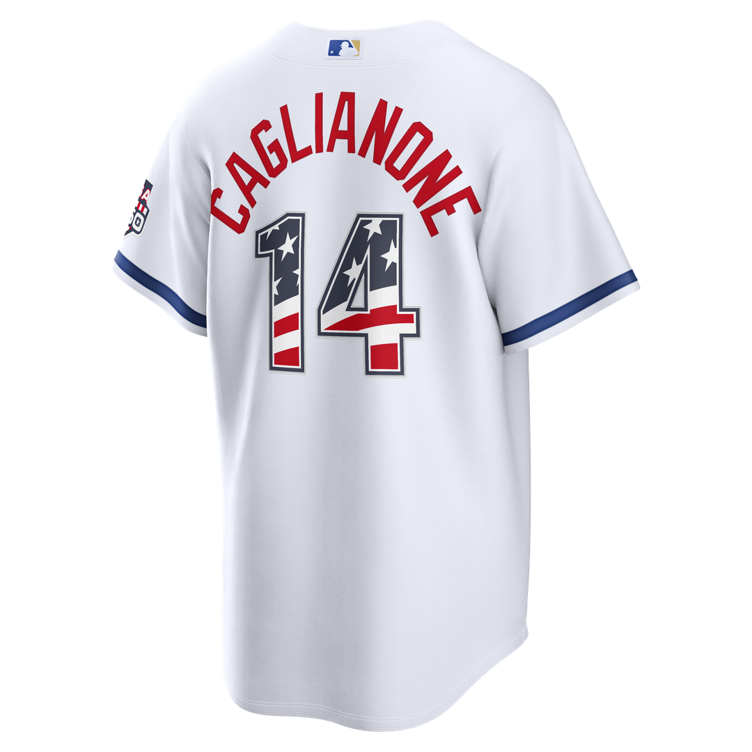 Kansas City Royals Jac Caglianone USA 250 Fourth of July Home Stadium Jersey (White)