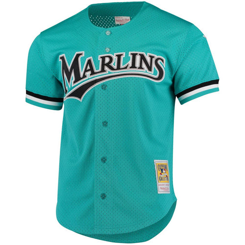 Andre Dawson Florida Marlins Cooperstown Mesh Batting Practice Button-Up Jersey (Teal)