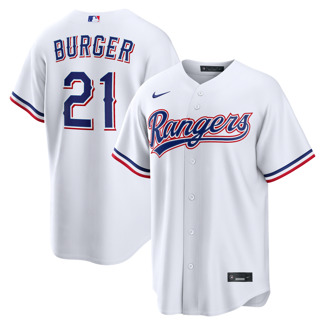 Texas Rangers Jake Burger Home Replica Jersey (White)