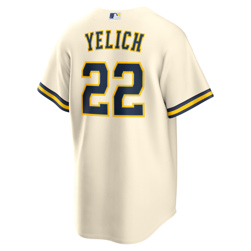 Milwaukee Brewers Christian Yelich Home Replica Jersey (Cream)