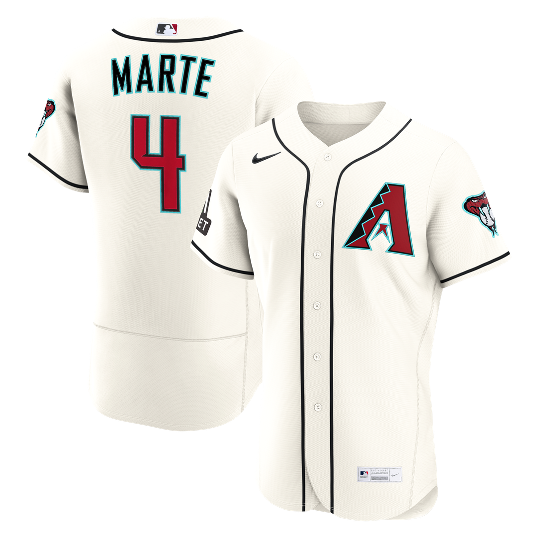 Arizona Diamondbacks Ketel Marte Home Authentic Sponsor Patch Jersey (Cream)