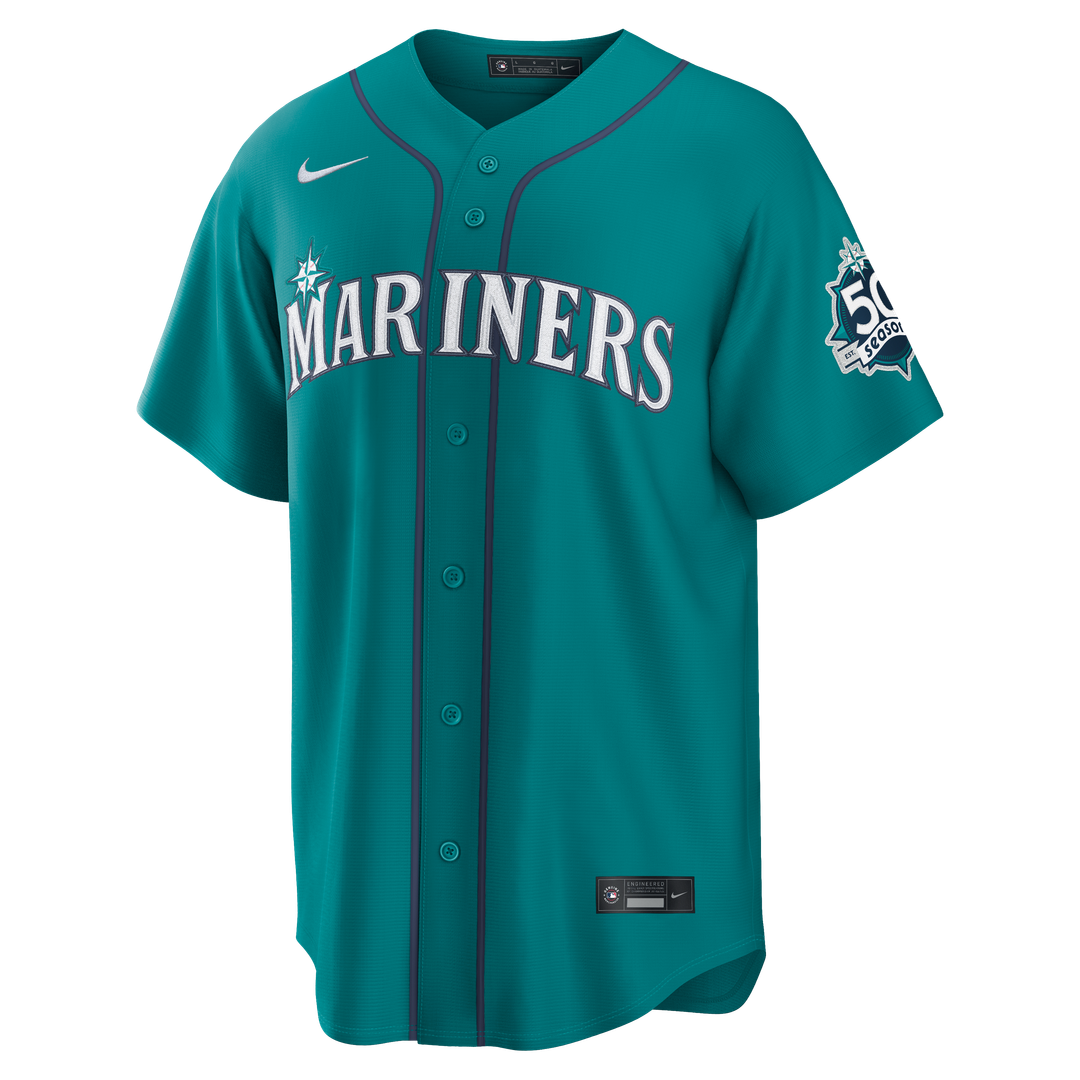 Seattle Mariners Julio Rodríguez Alternate Stadium 50th Season Patch Jersey (Teal)