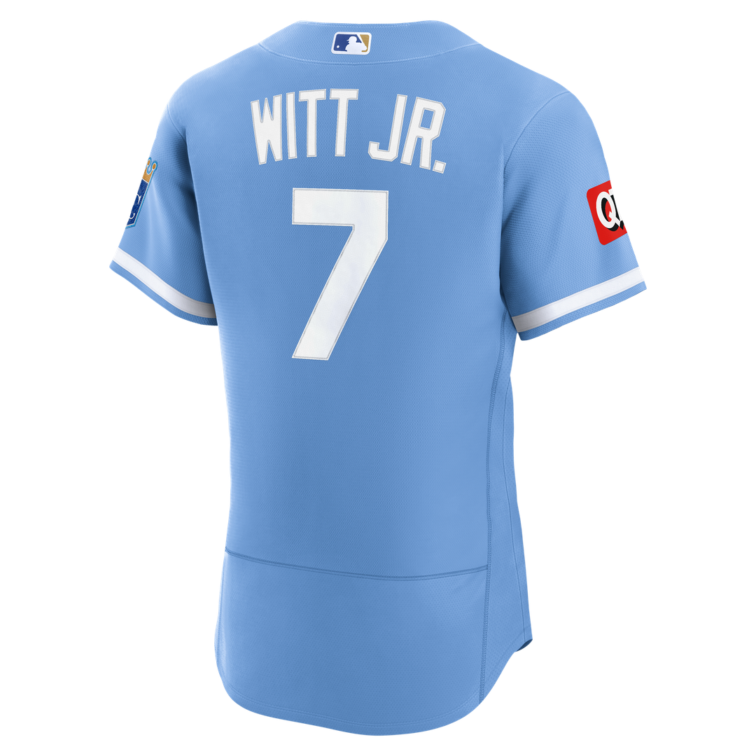 Kansas City Royals Bobby Witt Jr. Alternate Authentic Sponsor Patch Jersey (Light Blue)