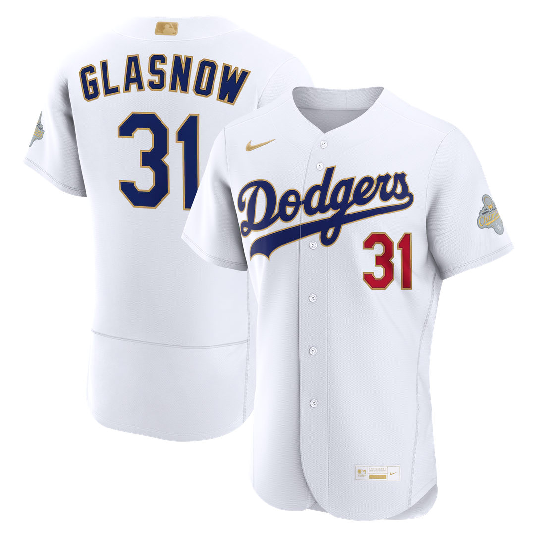 Los Angeles Dodgers Tyler Glasnow 2026 Gold Collection Authentic Jersey (White)