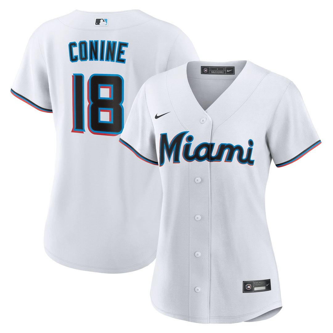 Miami Marlins Griffin Conine Women's Home Replica Jersey (White)