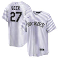 Colorado Rockies Jordan Beck Home Replica Jersey (White)