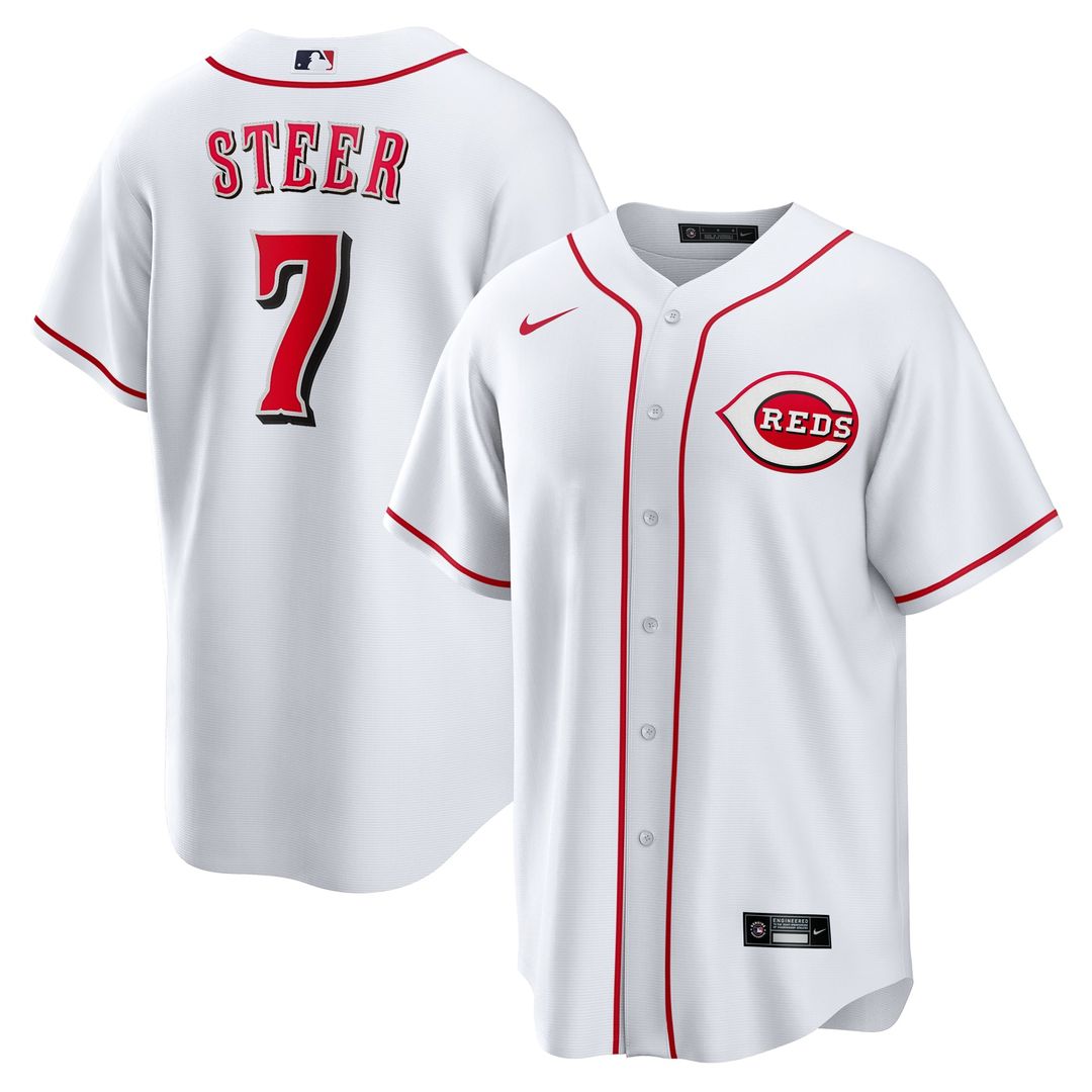 Cincinnati Reds Spencer Steer Home Replica Jersey (White)