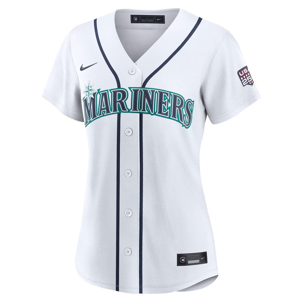 Seattle Mariners Josh Naylor Women's USA 250 Fourth of July Home Stadium Jersey (White)