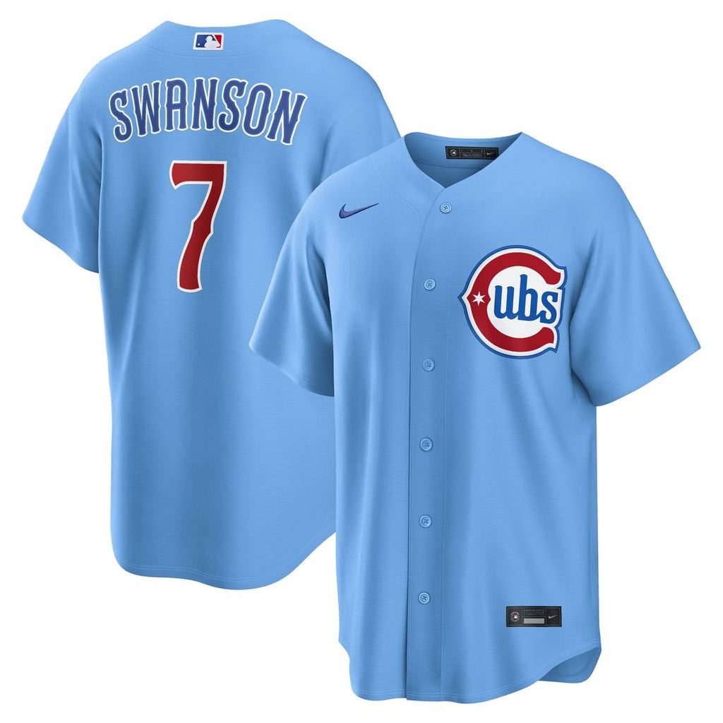 Chicago Cubs Dansby Swanson Alternate Replica Jersey (Light Blue)