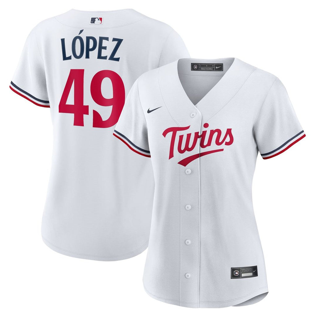 Minnesota Twins Pablo Lopez Women's Home Replica Jersey (White)