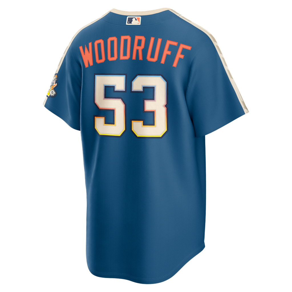 Milwaukee Brewers Brandon Woodruff 2026 City Connect Stadium Jersey (Mineral Blue)