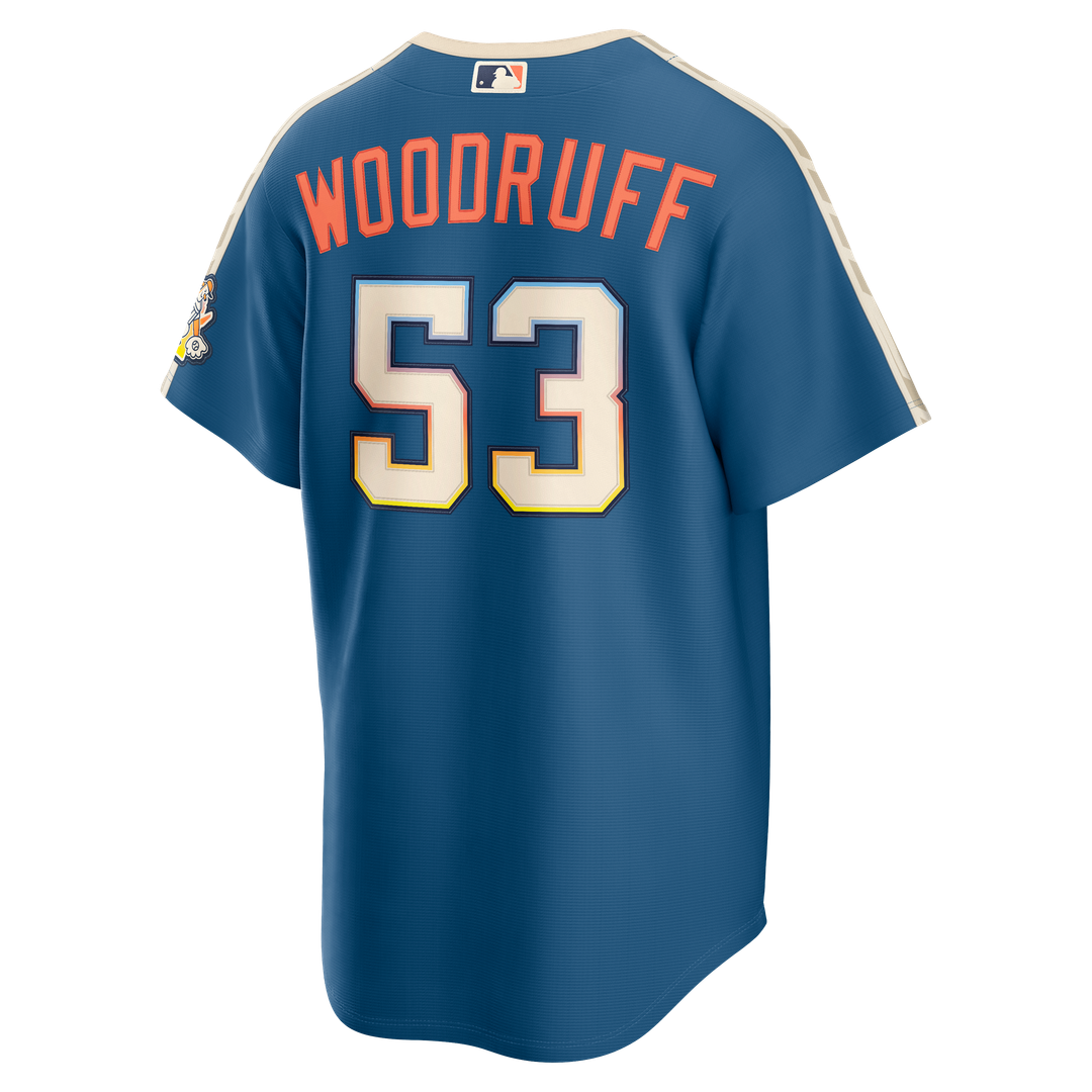 Milwaukee Brewers Brandon Woodruff 2026 City Connect Stadium Jersey (Mineral Blue)