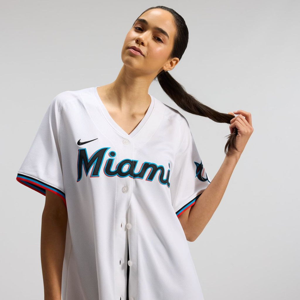 Miami Marlins Sandy Alcantara Women's Home Limited Jersey (White)