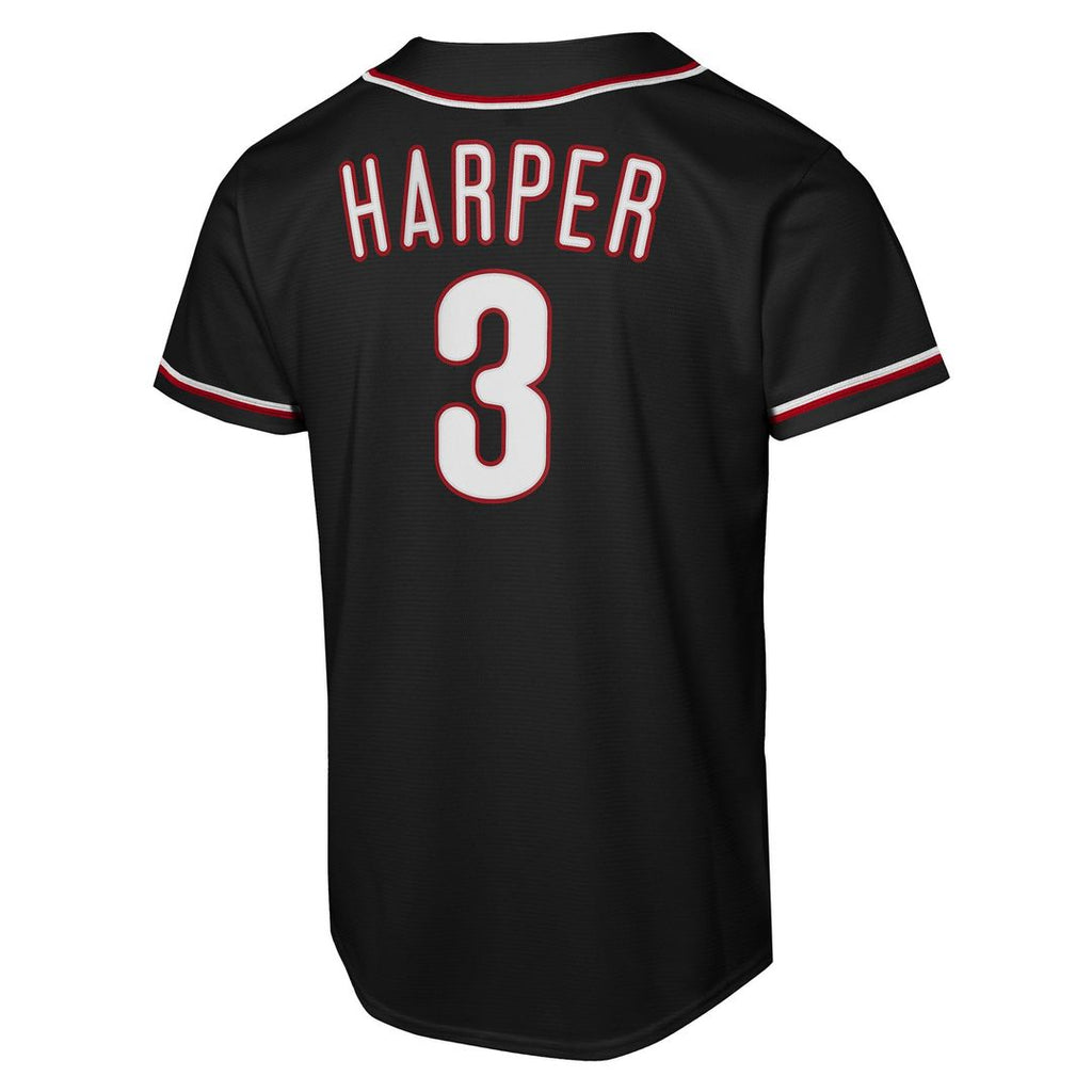 Philadelphia Phillies Bryce Harper Youth Fashion Replica Jersey (Black)