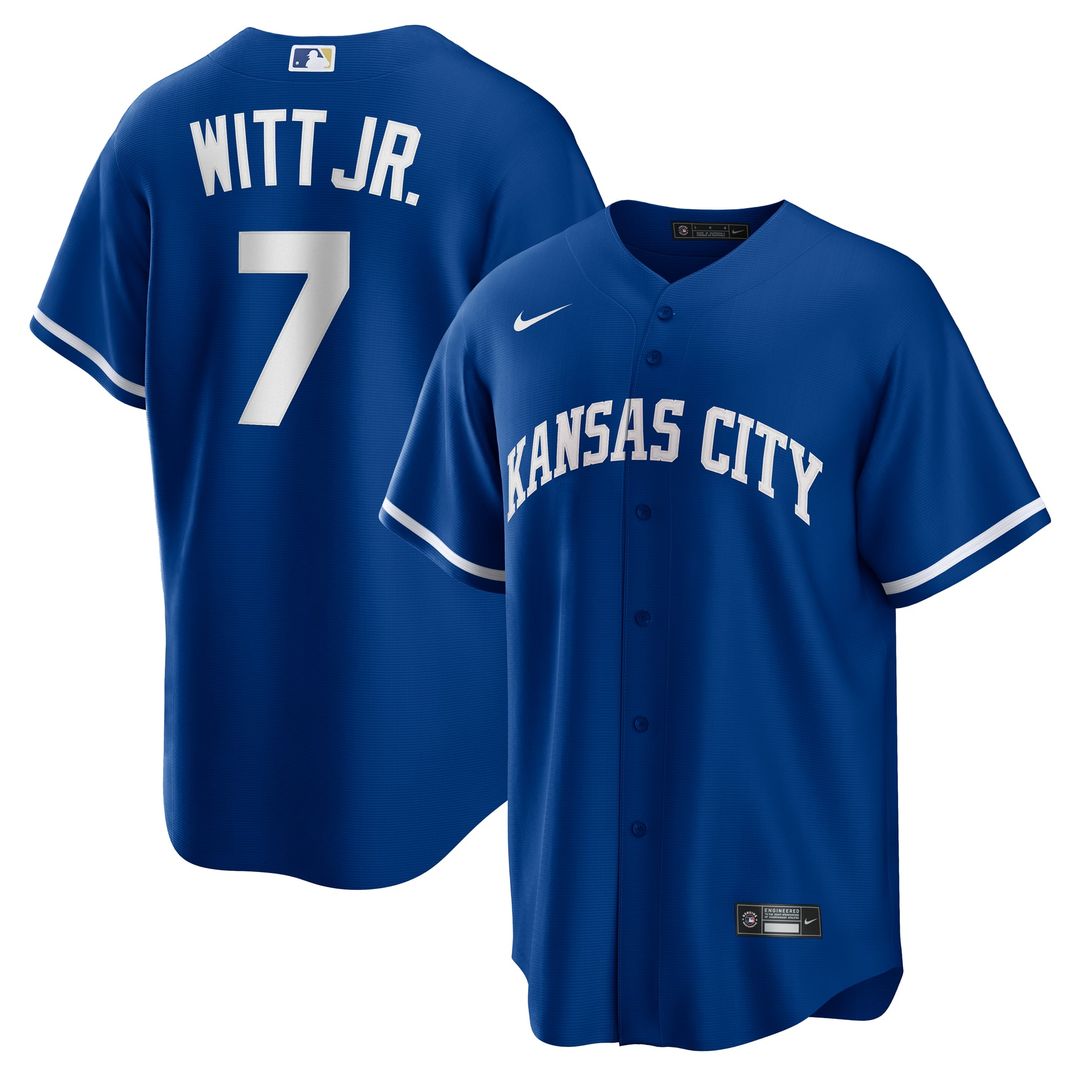 Kansas City Royals Bobby Witt Jr. Alternate 2 Replica Jersey (Rush Blue)
