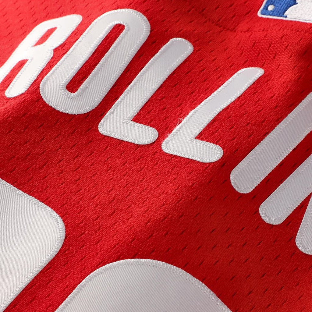 Philadelphia Phillies Jimmy Rollins Cooperstown Mesh Batting Practice Button-Up Jersey (Red)