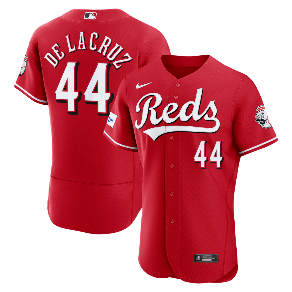Cincinnati Reds Elly De La Cruz Alternate Authentic Sponsor Patch Jersey (Red)