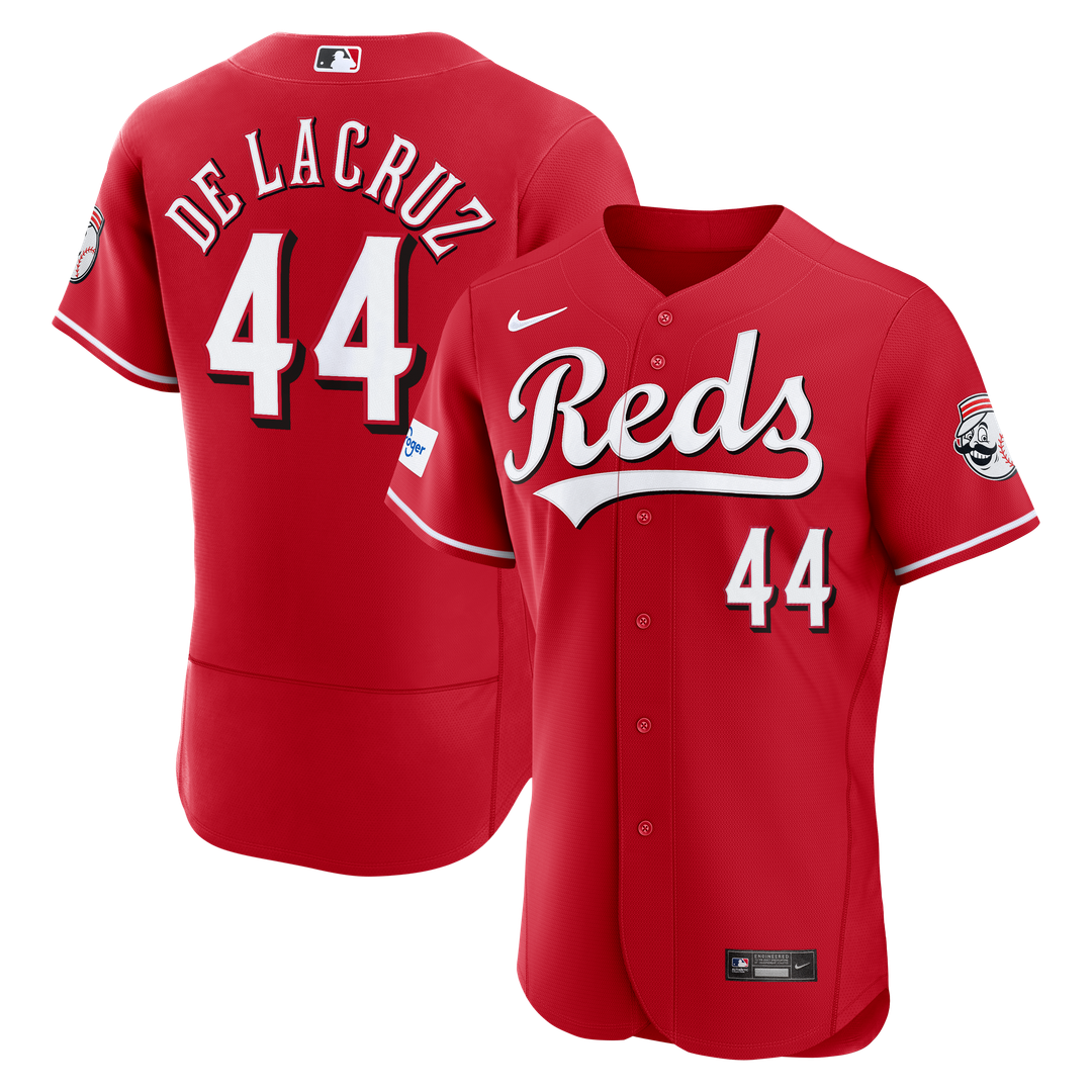 Cincinnati Reds Elly De La Cruz Alternate Authentic Sponsor Patch Jersey (Red)