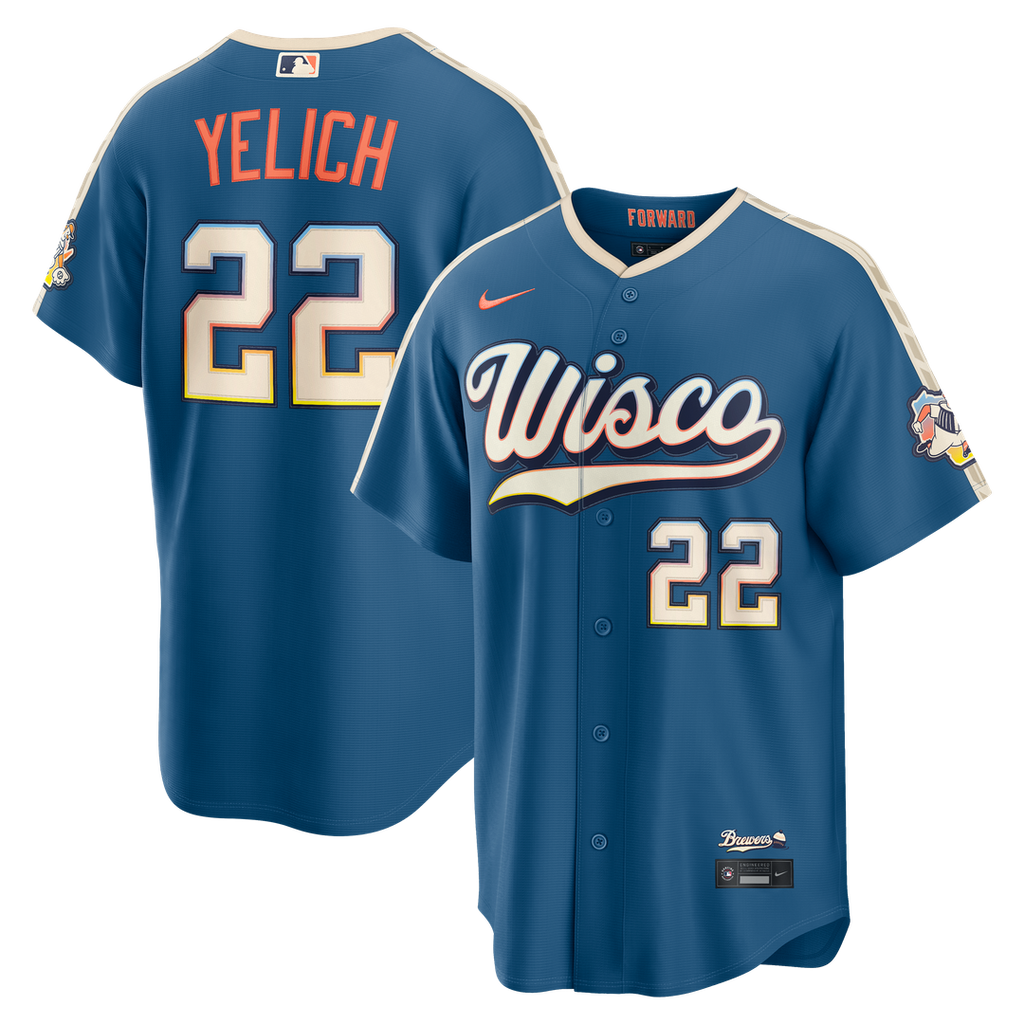 Milwaukee Brewers Christian Yelich 2026 City Connect Stadium Jersey (Mineral Blue)