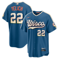 Milwaukee Brewers Christian Yelich 2026 City Connect Stadium Jersey (Mineral Blue)