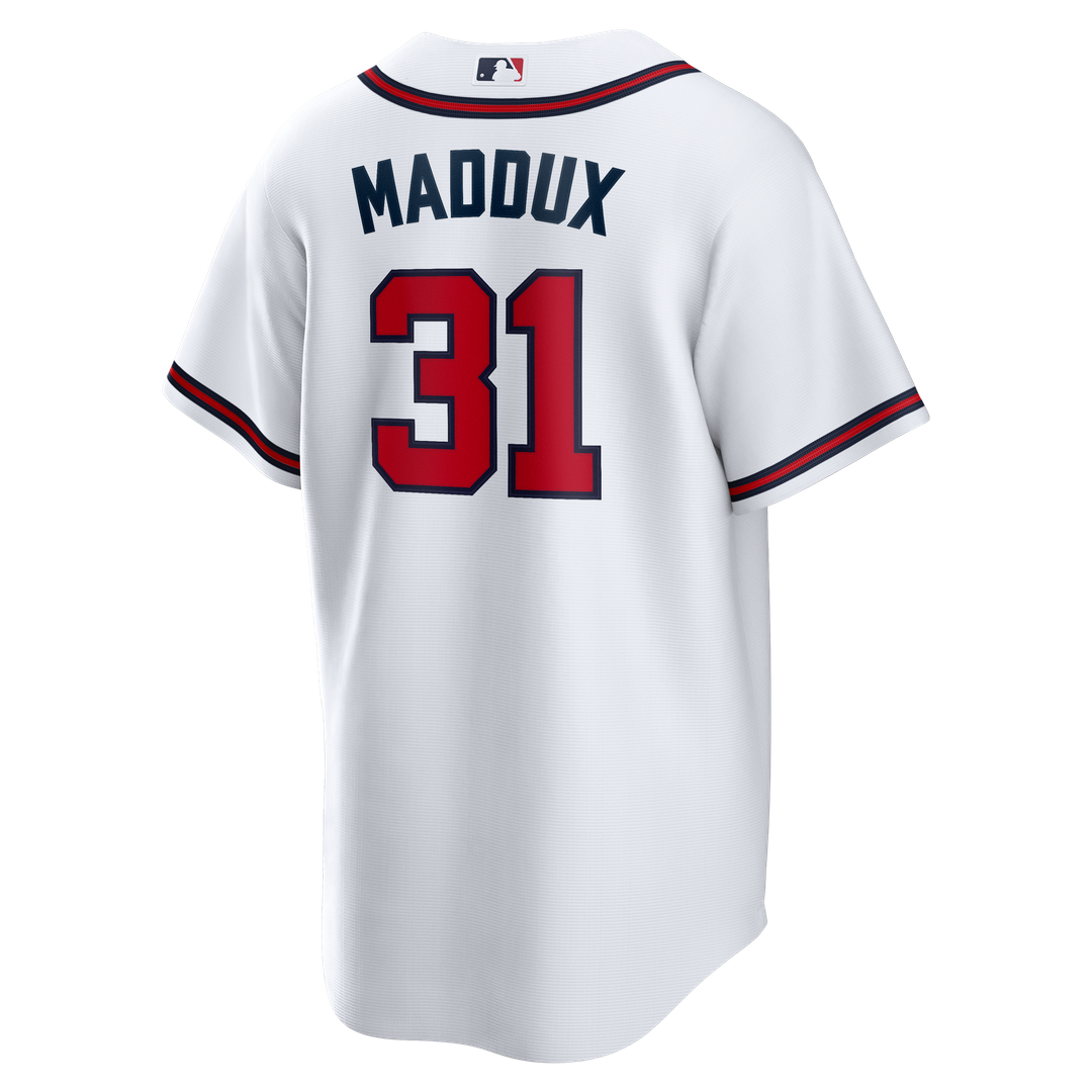 Atlanta Braves Greg Maddux Home Retired Replica Jersey (White)