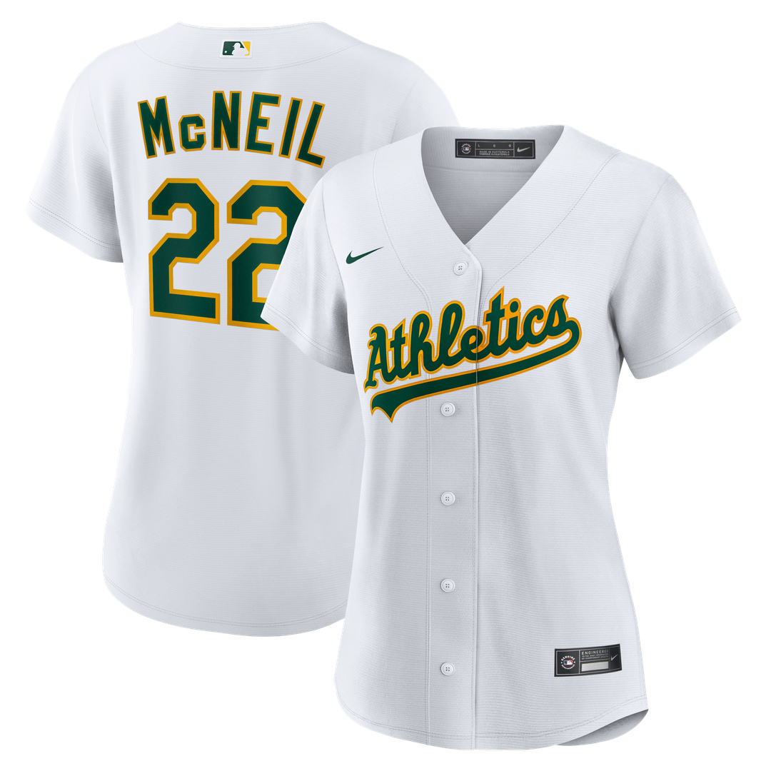 Athletics Jeff McNeil Women's Home Replica Jersey (White)