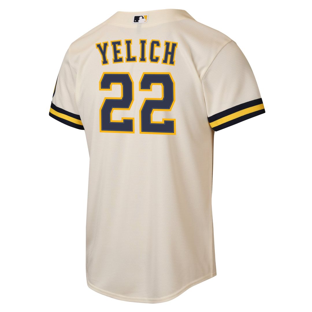 Milwaukee Brewers Christian Yelich Youth Road Stadium Jersey (Powder Blue)