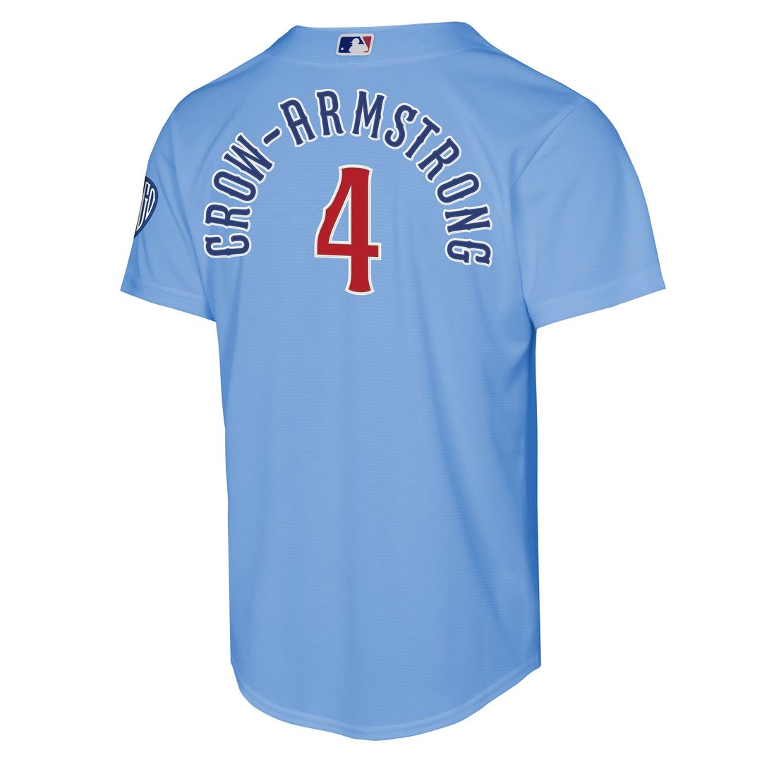 Chicago Cubs Pete Crow - Armstrong Youth Alternate 2 Stadium Jersey (Light Blue)