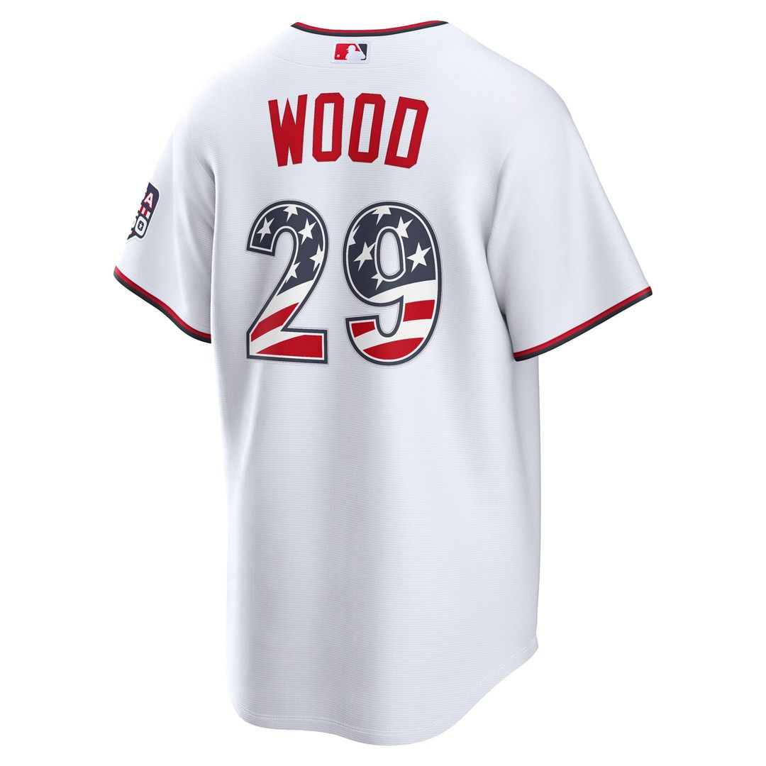 Washington Nationals James Wood USA 250 Fourth of July Home Stadium Jersey (White)