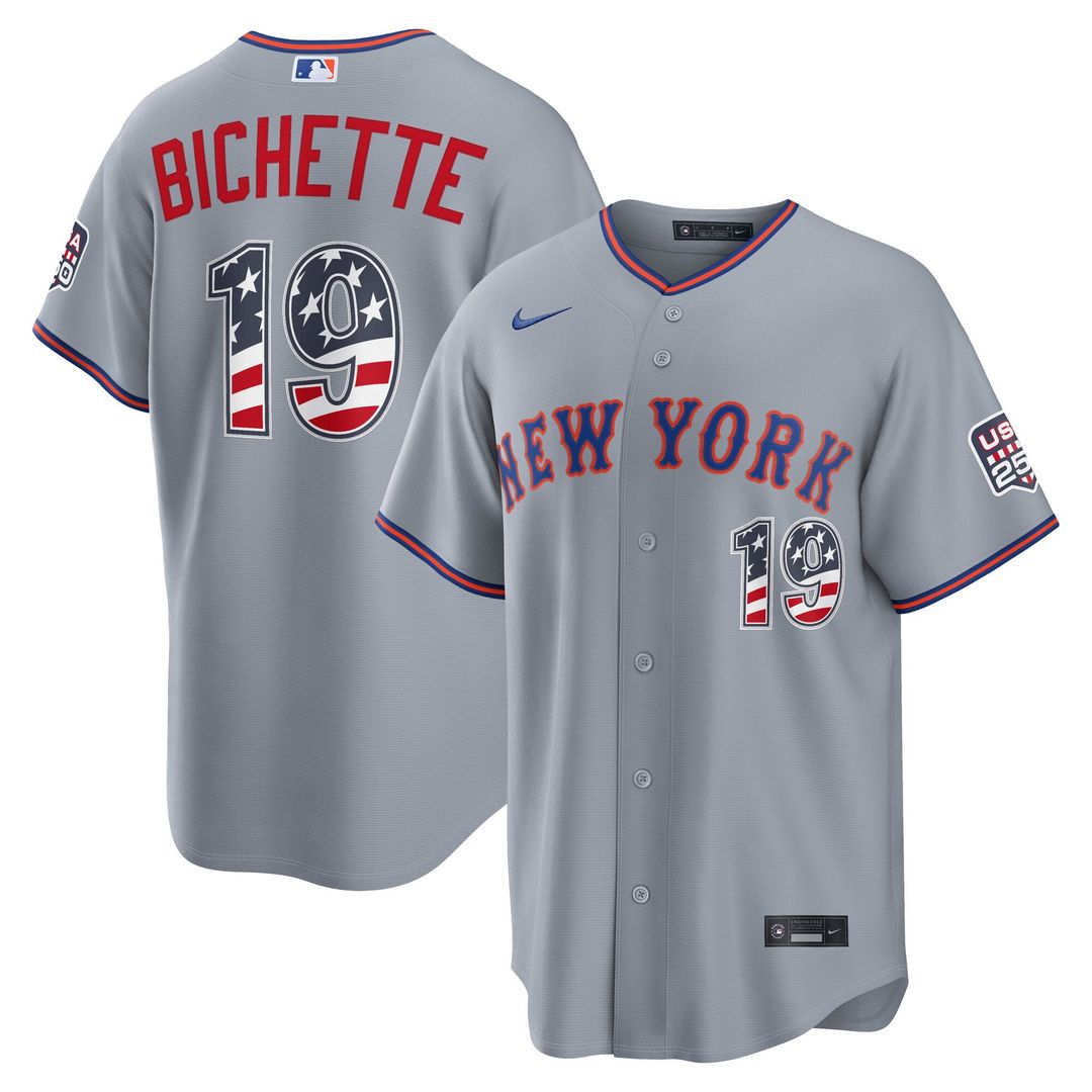 New York Mets Bo Bichette USA 250 Fourth of July Road Stadium Jersey (Gray)