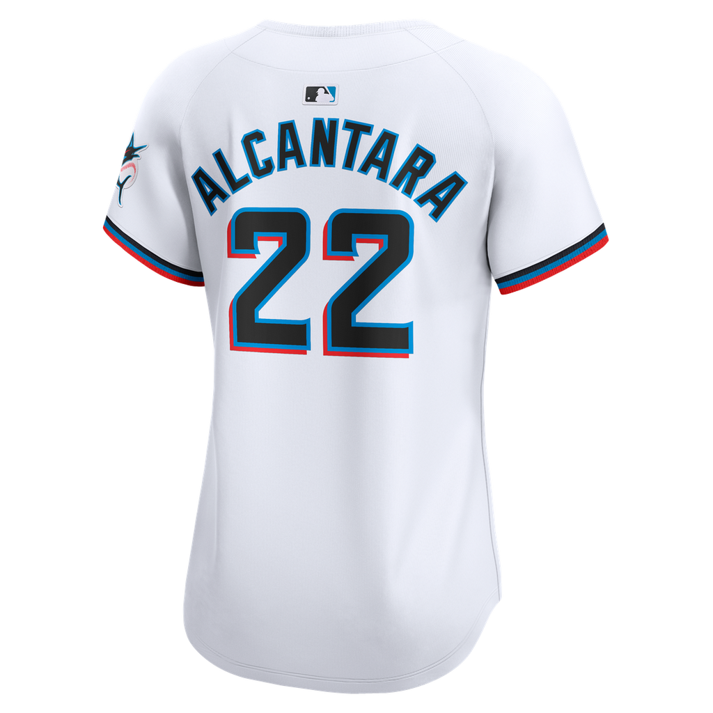 Miami Marlins Sandy Alcantara Women's Home Limited Jersey (White)