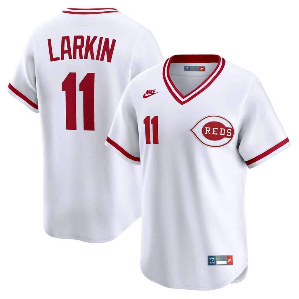 Cincinnati Reds Barry Larkin Throwback Cooperstown Limited Jersey (White)