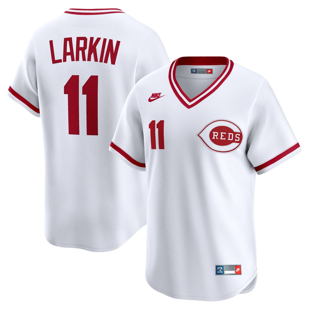 Cincinnati Reds Barry Larkin Throwback Cooperstown Limited Jersey (White)