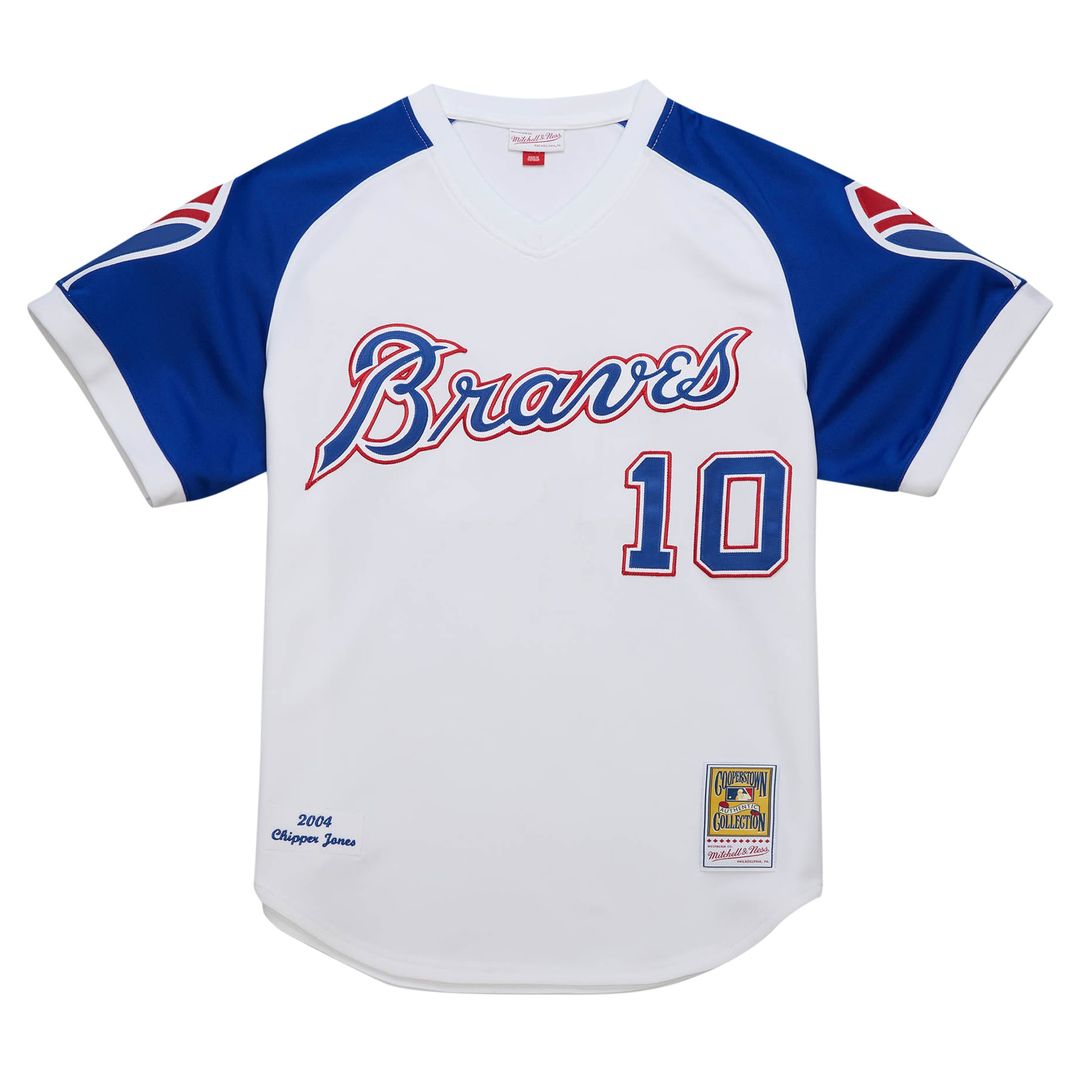 Atlanta Braves Chipper Jones 2004 Cooperstown Authentic Throwback Jersey (White)