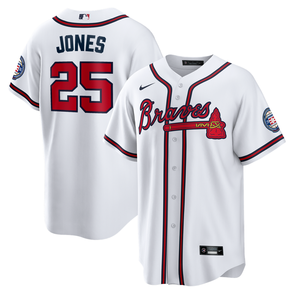 Atlanta Braves Andruw Jones Home Replica 2026 Hall of Fame Patch Jersey (White)