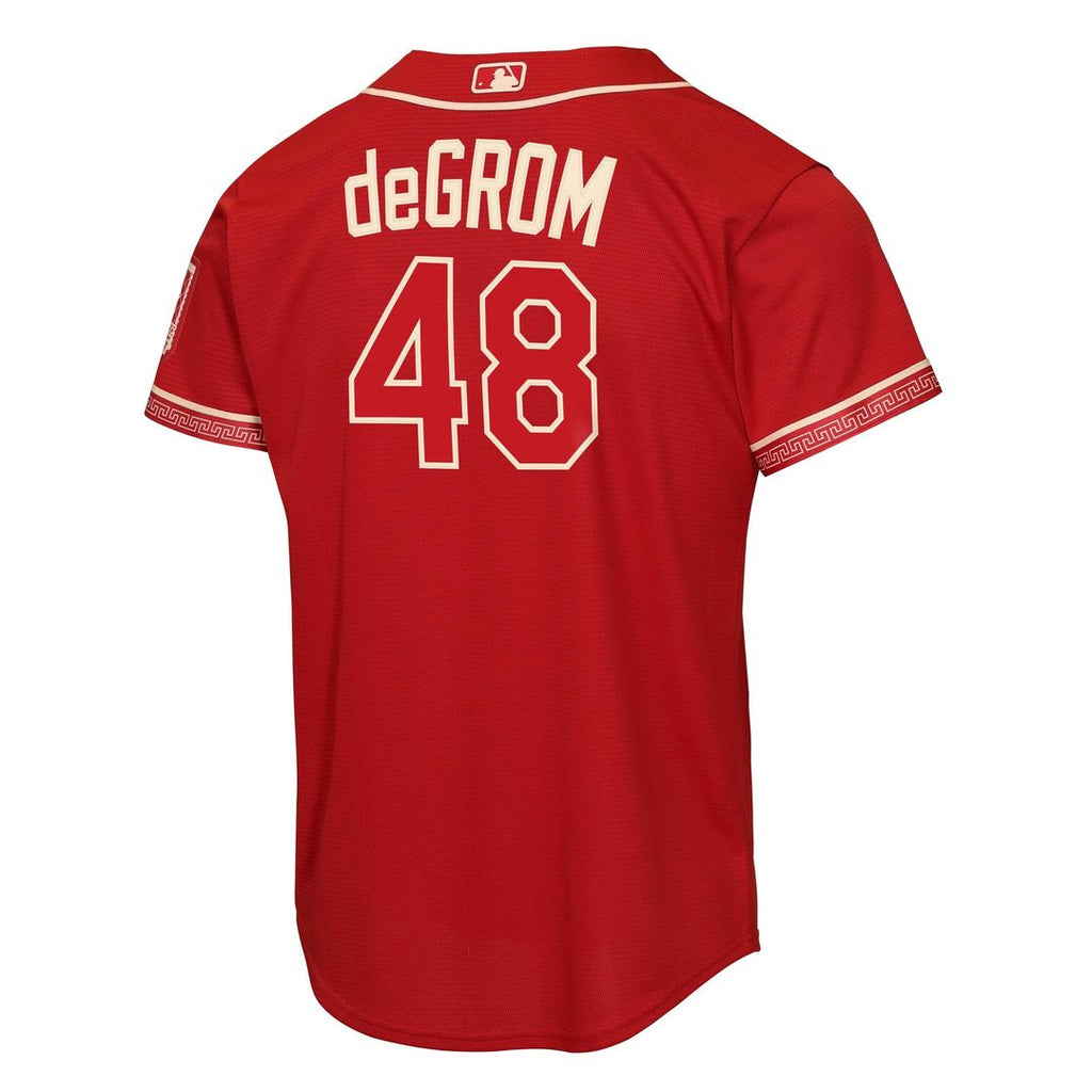 Texas Rangers Jacob deGrom Youth 2026 City Connect Stadium Jersey (Red)