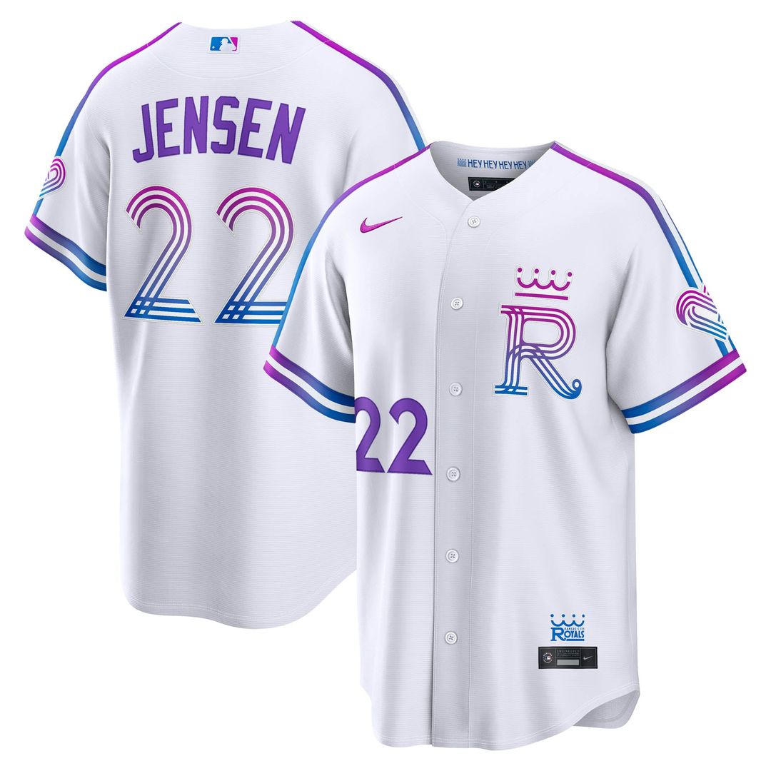 Kansas City Royals Carter Jensen 2026 City Connect Stadium Jersey (White)