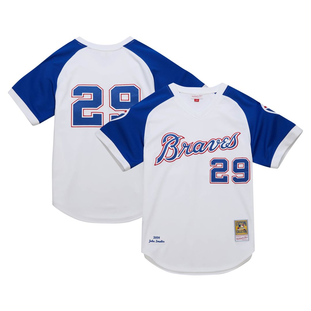 Atlanta Braves John Smoltz 2004 Cooperstown Authentic Throwback Jersey (White)