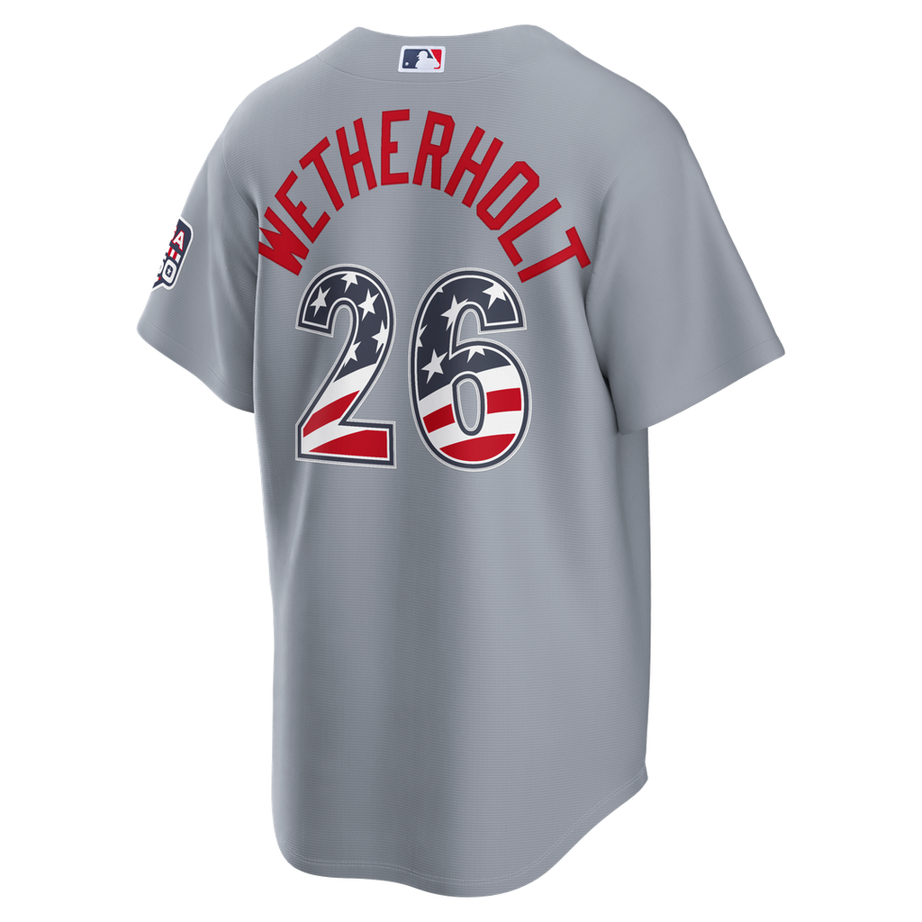 St. Louis Cardinals JJ Wetherholt USA 250 Fourth of July Road Stadium Jersey (Gray)
