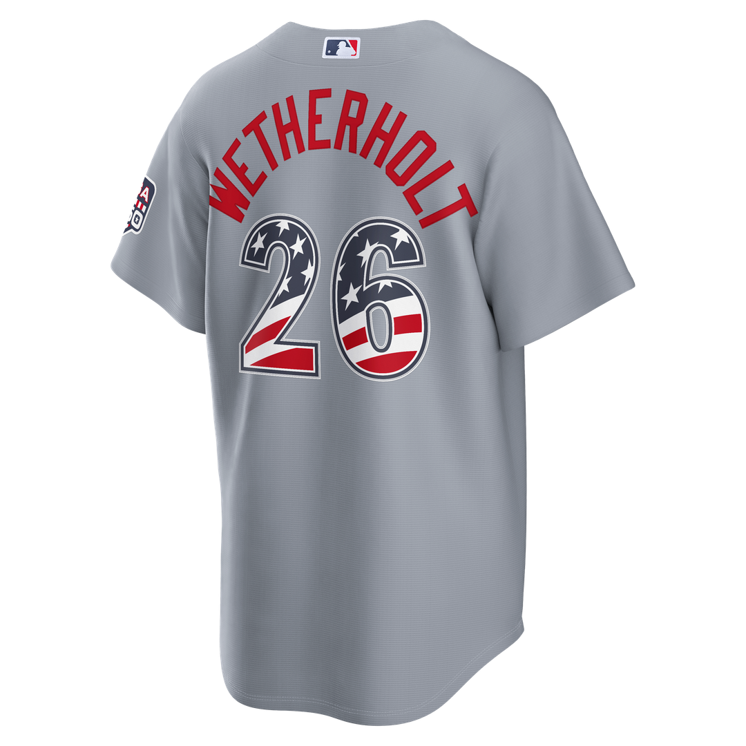 St. Louis Cardinals JJ Wetherholt USA 250 Fourth of July Road Stadium Jersey (Gray)