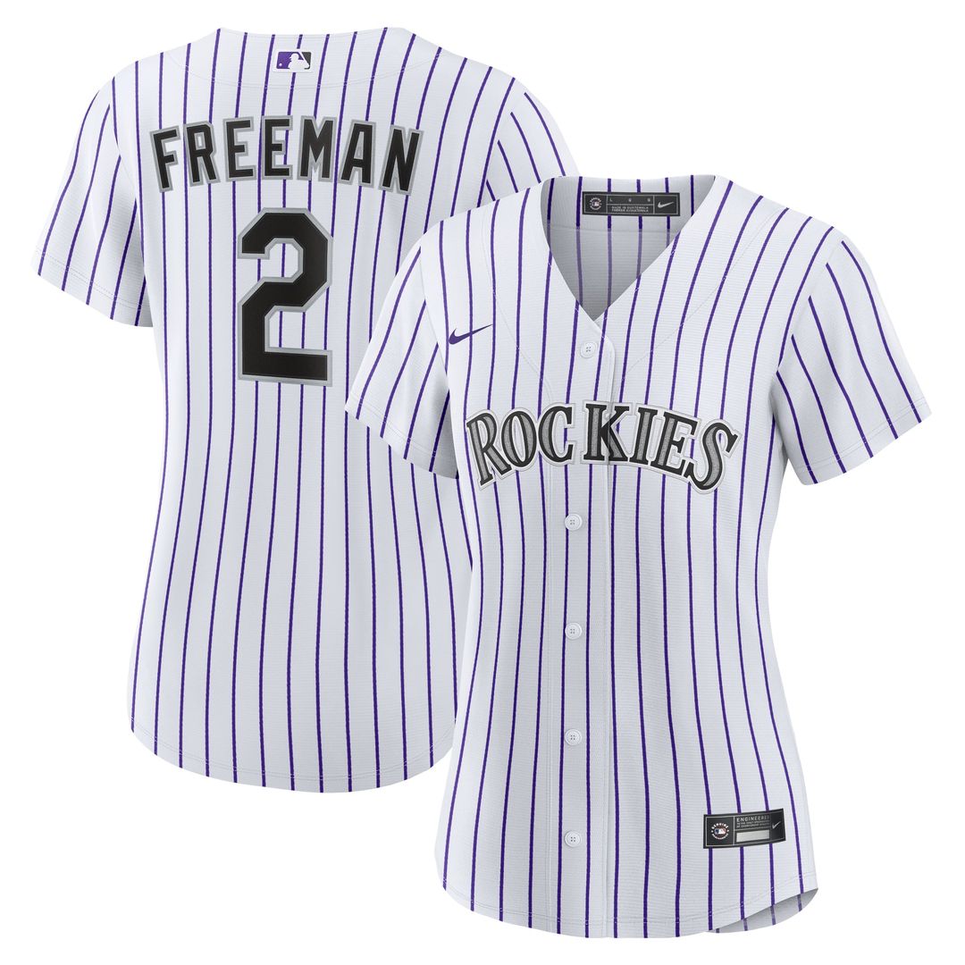 Colorado Rockies Tyler Freeman Women's Home Replica Jersey (White)